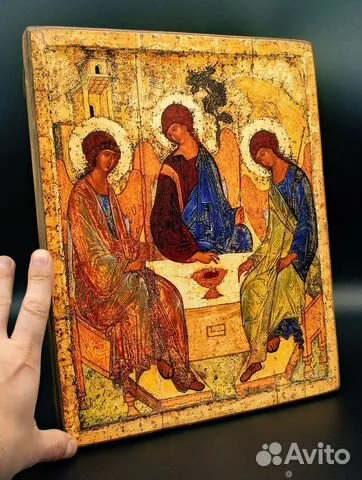 Подарочная икона Святая Троица. 36*30 с подставкой