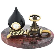 Подарочная бронзовая композиция «Российская нефтяная промышленность» с яшмой — фотография 2
