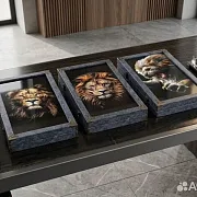 Подарочные нарды под стеклом «Лев» — фотография 1