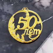 Юбилейная медаль «50 лет» с фианитом — оригинальный подарок — фотография 1