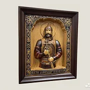 На память: Икона резная Святой Александр Невский — фотография 2