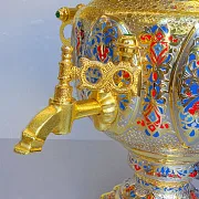 Сувенирный самовар "Золотой" — красивый подарок — фотография 4