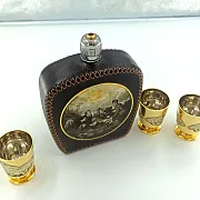 Подарочный набор фляжка кожа "На охоте". Златоуст — фотография 7