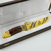 На память: Златоустовский нож «Волк» №3, дамаск — фотография 2