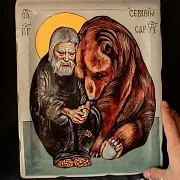На память: Икона " Серафим Саровский" 36*30 см — фотография 1