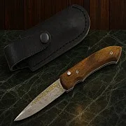 Рабочий складной нож №4, дамаск — необычный подарок — фотография 1