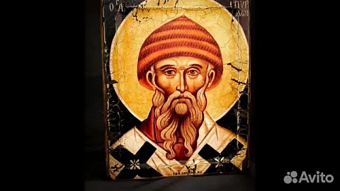 Икона авторская "Св. Спиридон Тримифунтский" — оригинальный подарок