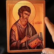 Икона деревянная "Святой Апостол Матвей" — красивый подарок — фотография 1