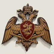 Герб Росгвардии, резной из бука — оригинальный подарок — фотография 1