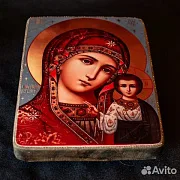 Казанская икона Божией матери. Дерево, 15*13 — красивый подарок — фотография 3