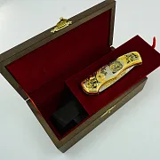 Дамасский складной нож «Медведь» №3 — необычный подарок — фотография 2
