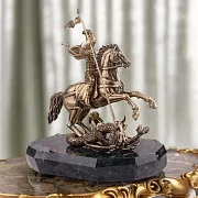 Статуэтка «Георгий Победоносец большой в шлеме» из бронзы в подарок — фотография 1