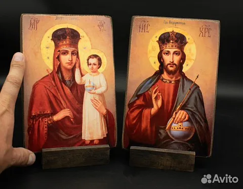 На память: Венчальная пара. Богоматерь и Спас Вседержитель+по