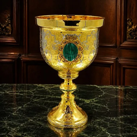 Подарочный кубок для вина "Царский малахит". Златоуст