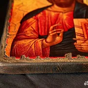 Икона "Христос Вседержитель" дерево, ручная работа — оригинальный подарок — фотография 6